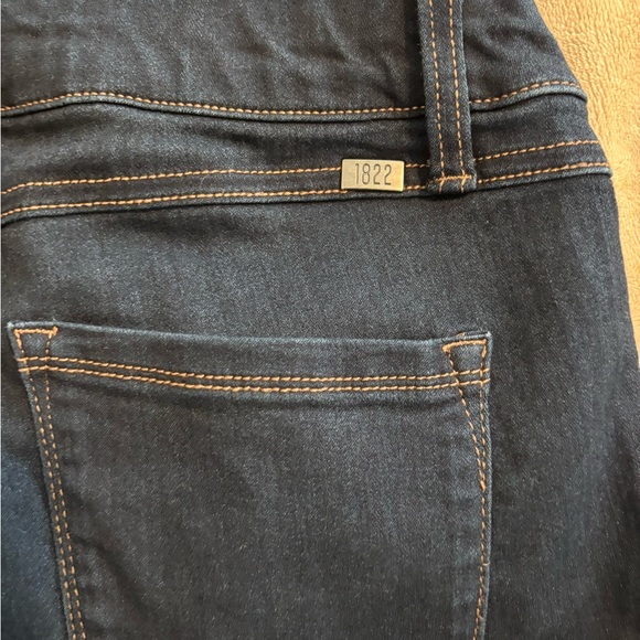 1822 Women's Skinny Blue Dark Denim Straight Leg Jeans Size 14 - Picture 4 of 4